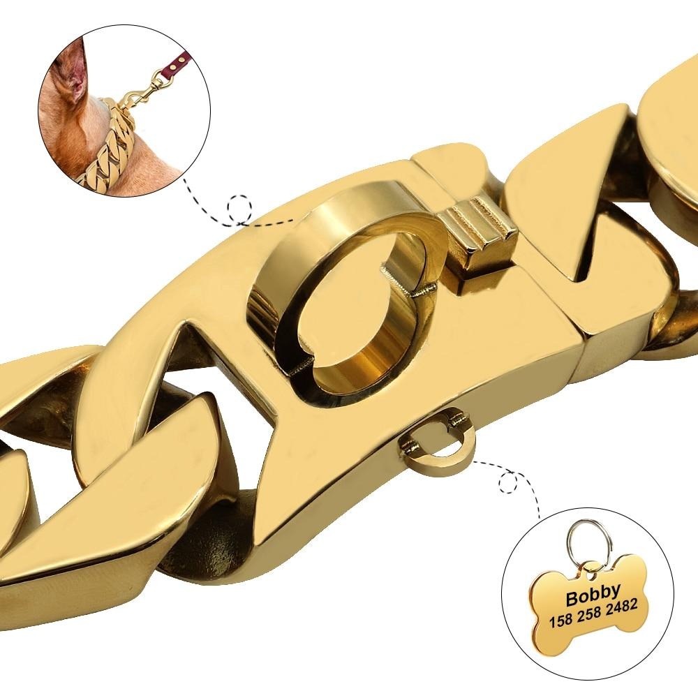 Gold Chain Dog Collar